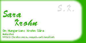 sara krohn business card