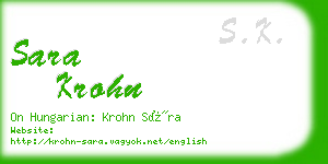 sara krohn business card